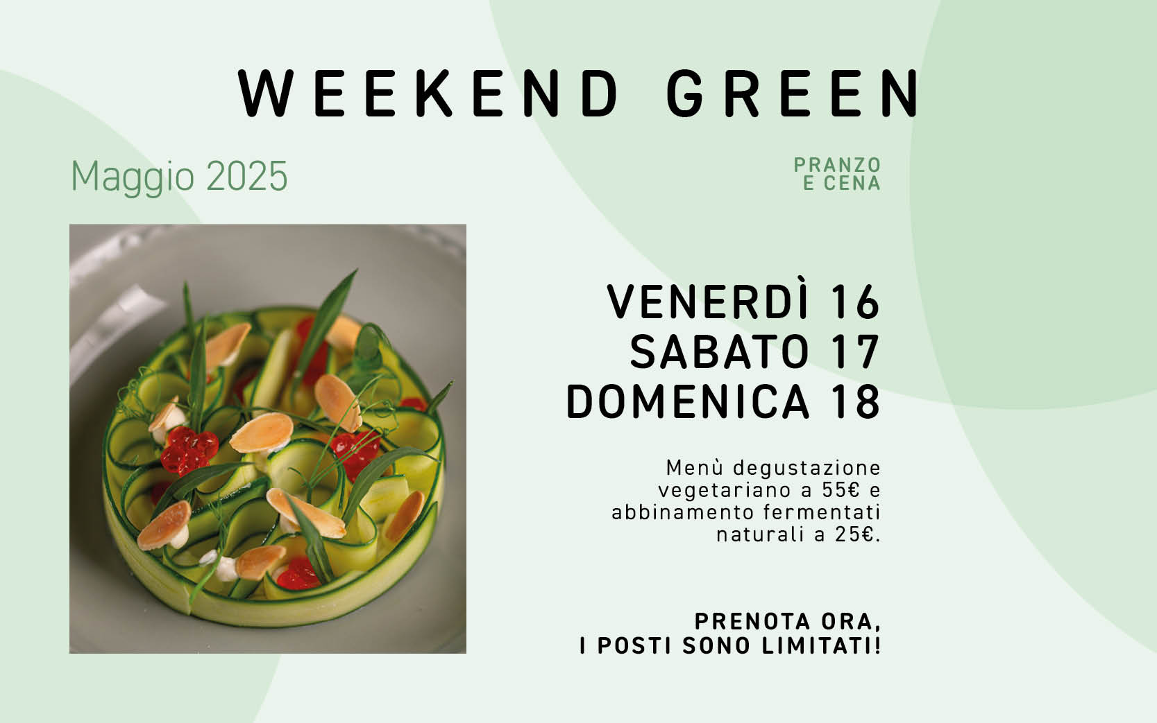 Serata Veg_1667x1043 Copertina Evento Weekend Green 16-19 Maggio 2025
