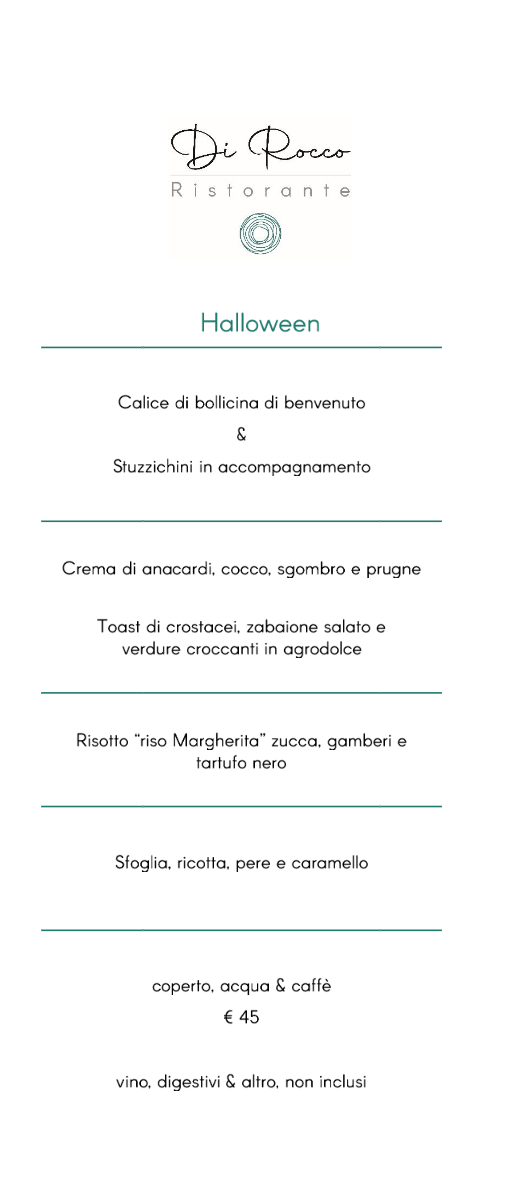 menu halloween